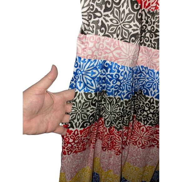 Colorful Sleeveless A-Line Dress With Collar By Zapelle 2X-20W - 100% Polyester - Picture 3 of 11